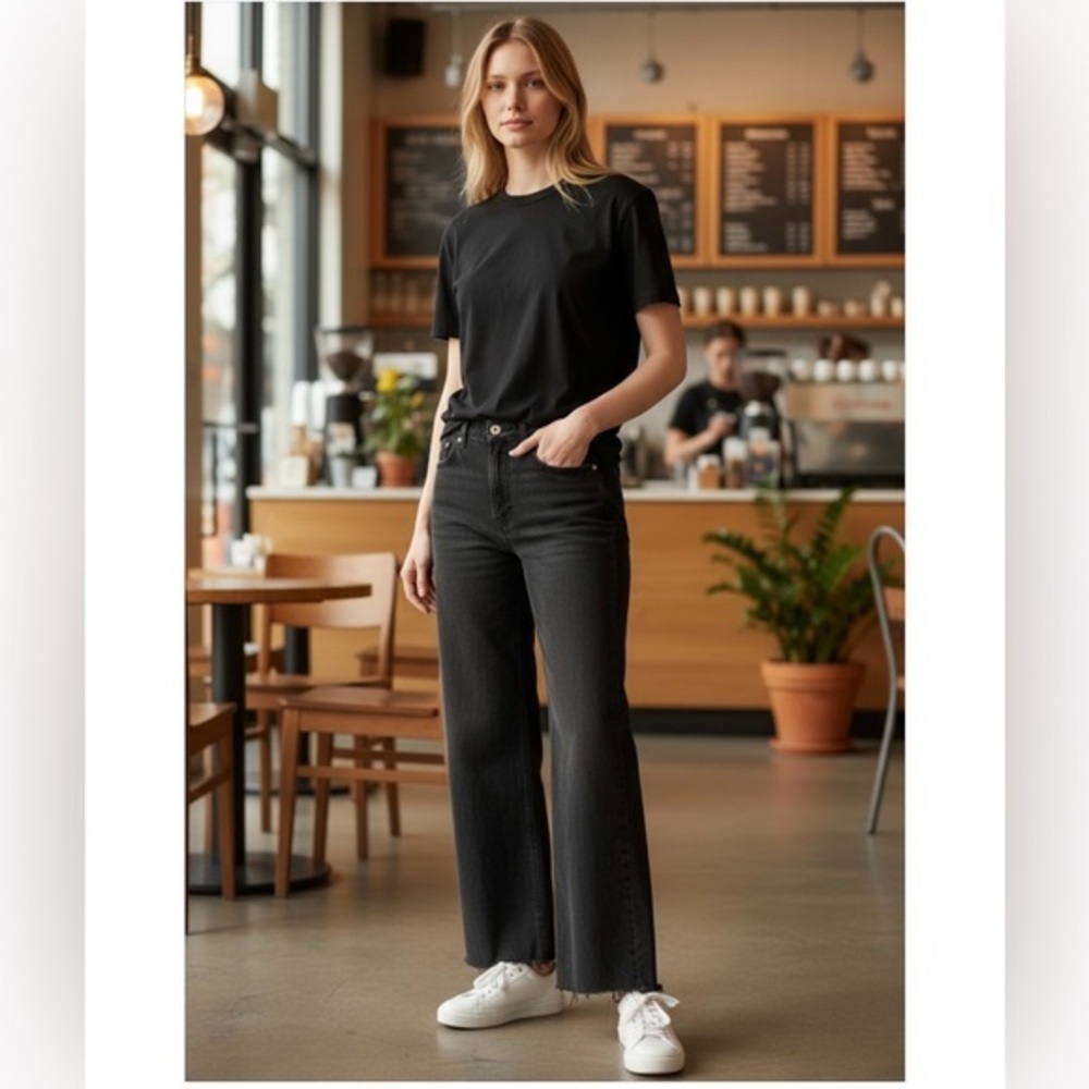& Other Stories Lova Cut Wide Leg High Rise Jeans